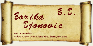 Borika Đonović vizit kartica